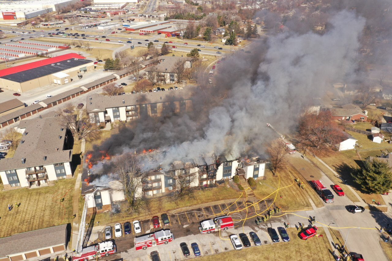 Drone Video Shows Firefighters Battle Blaze at Urbandale Apartment Complex