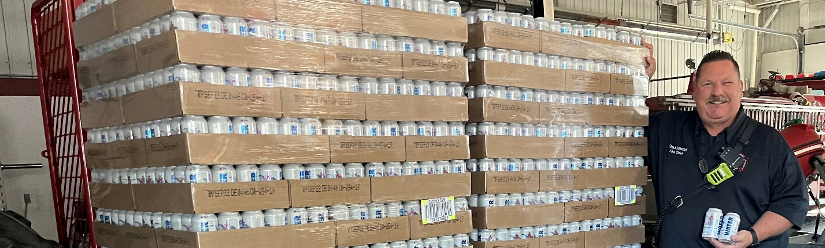 Webster City Fire Department Receives Canned Drinking Water from Anheuser-Busch to Support Wildfire Response Efforts