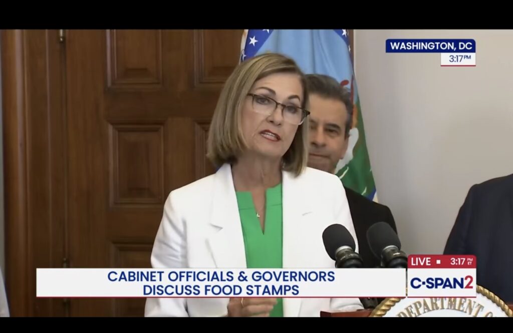 Iowa Gov. Kim Reynolds celebrates SNAP waivers approval in Washington, D.C.