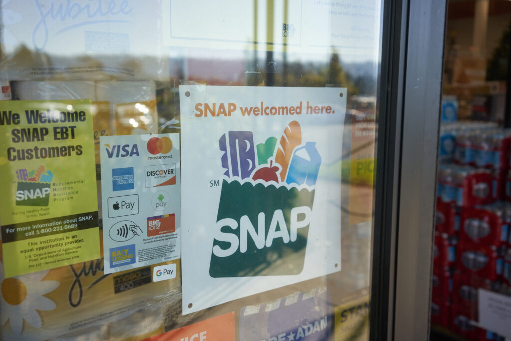 Shutdown likely to halt food benefits for 42 million in just days 1 A “SNAP welcomed here” sign is seen at the entrance to a Big Lots store in Portland, Oregon. (Getty Images)