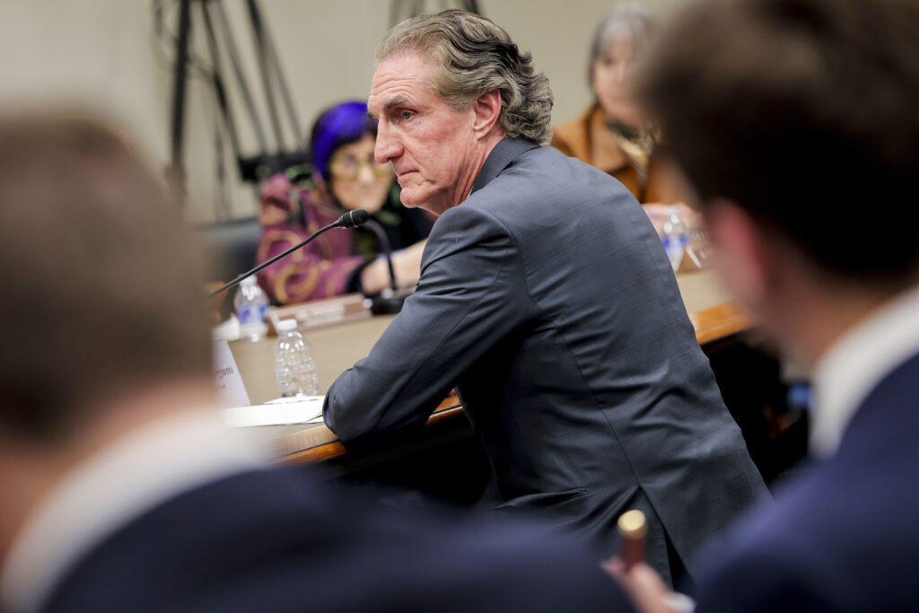 Interior’s Burgum accused of ‘kneecapping’ wind and solar power in favor of oil, gas 1 U.S. Interior Secretary Doug Burgum testifies during a House Appropriations Committee hearing on April 20, 2026 in Washington, D.C. (Photo by Heather Diehl/Getty Images)