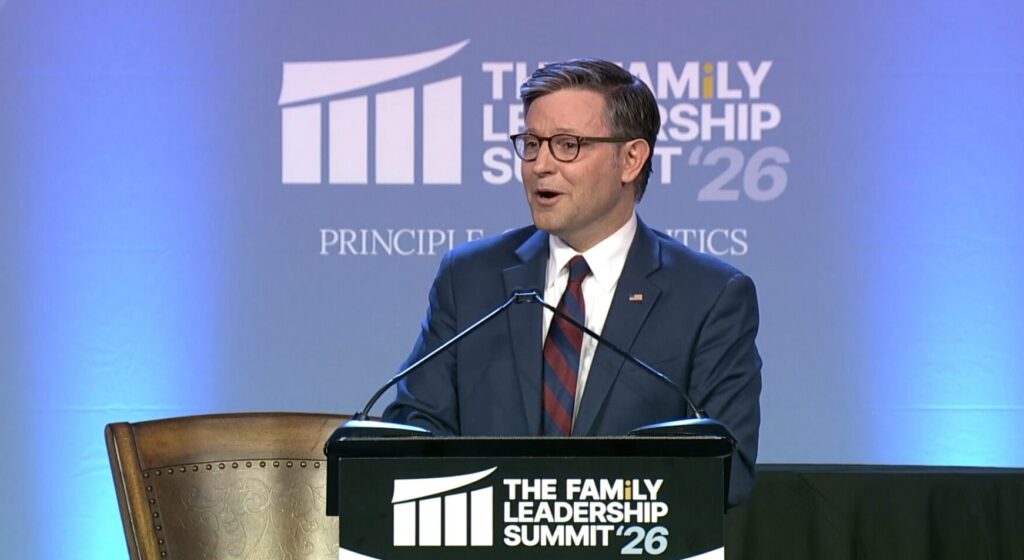 Speaker Mike Johnson condemns Democratic Socialists at Iowa Christian gathering