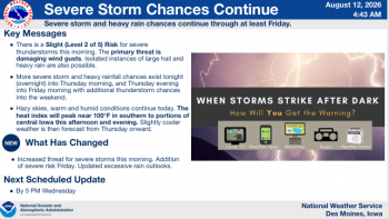 Weather Service Update for Storms, Flooding 2 Weather Service Update for Storms, Flooding 2