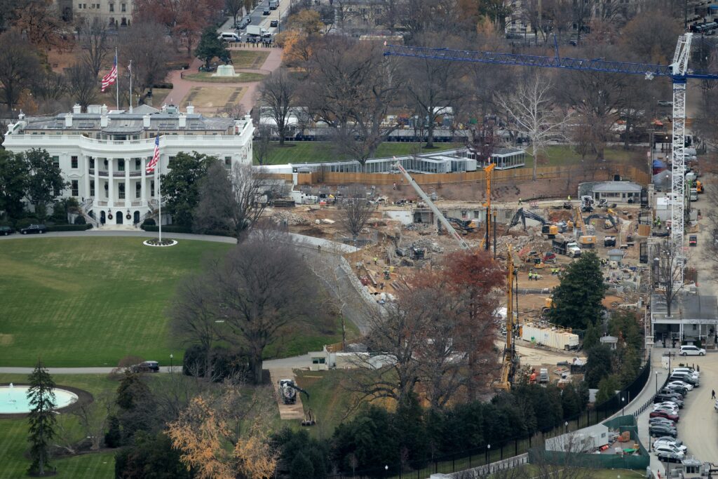 US Supreme Court allows $400M Trump ballroom project to proceed 1 Demolition work continued where the East Wing once stood at the White House on Dec. 8, 2025. President Donald Trump ordered the 123-year-old East Wing and Jacqueline Kennedy Garden leveled to make way for a new 90,000-square-foot ballroom. (Photo by Chip Somodevilla/Getty Images)