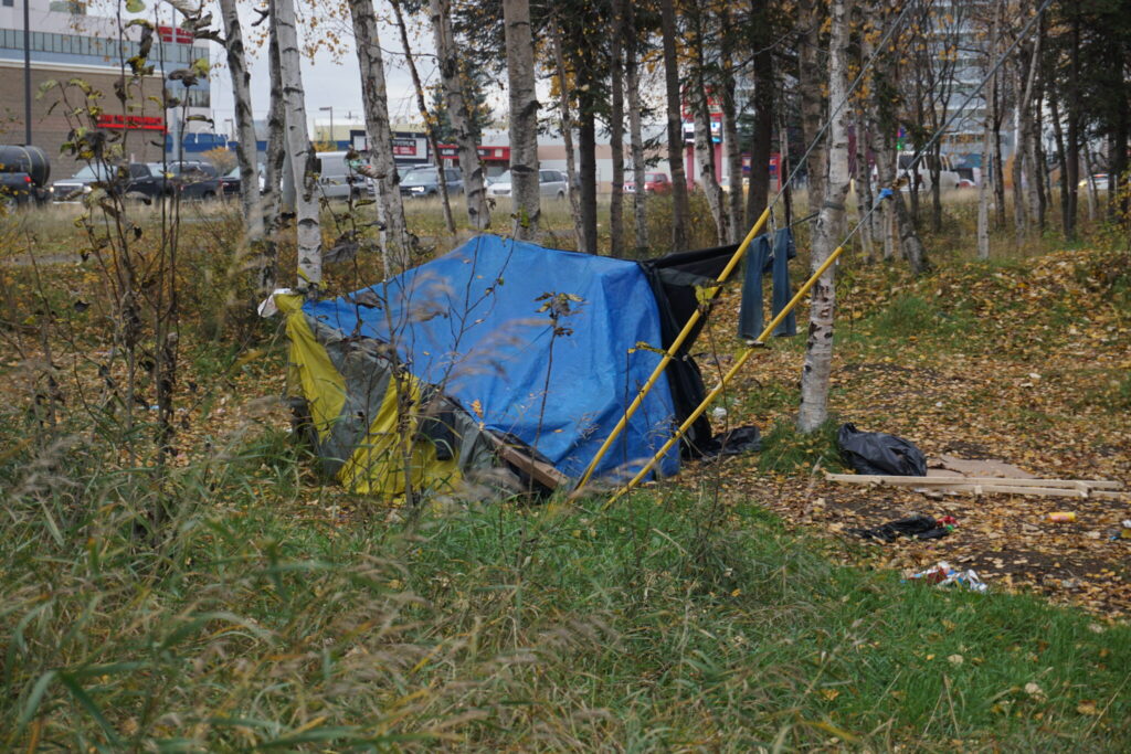 Trump admin aims to shift homelessness grants toward addiction treatment, enforcement 1 A campsite is seen in Anchorage, Alaska, last year. The Trump administration has proposed a major shift in homelessness grants. (Photo by Yereth Rosen/Alaska Beacon)
