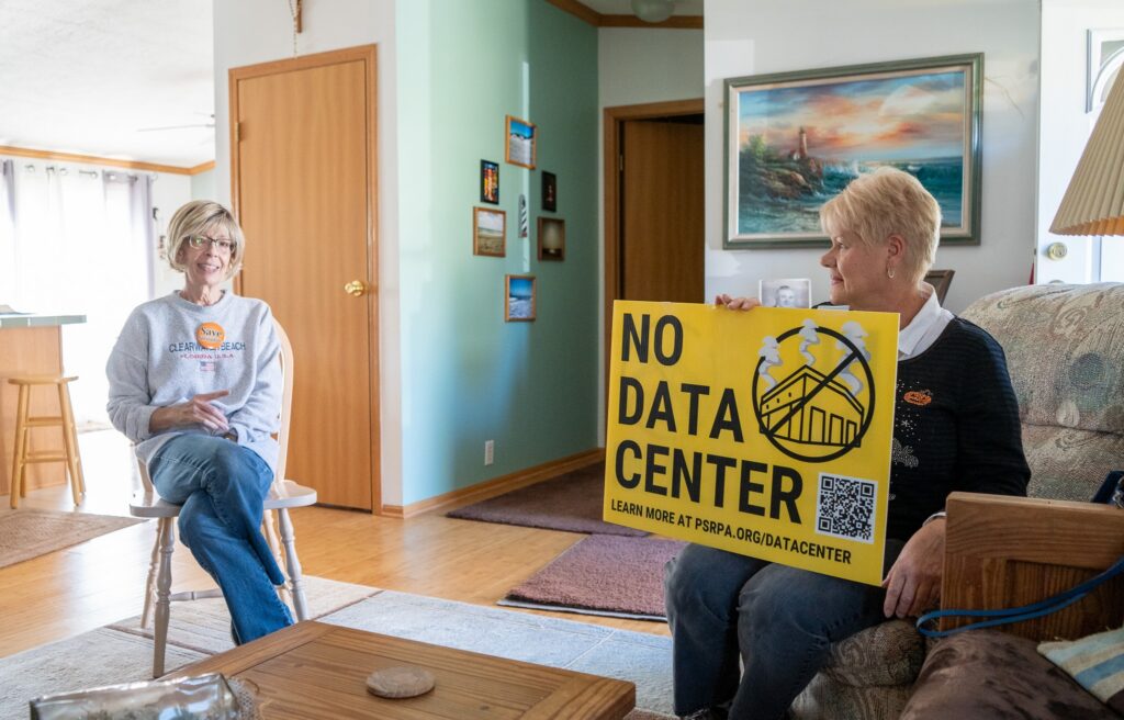 ‘We don’t want it’: Voter backlash against data centers consumes midterm elections 1 Vicki Wanamaker, left, and Cathy Mager, right, talked in Wanamaker's Springdale, Pennsylvania, home on Oct. 19, 2026, about their opposition to a proposed hyperscale data center roughly a quarter mile away. (Photo by Ashley Murray/States Newsroom)